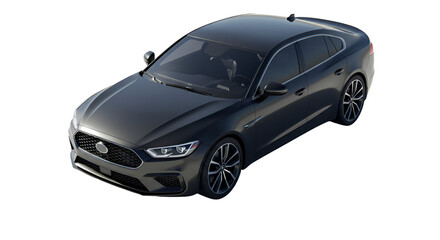 Realistic 3d Dark Gray Sedan Car Isolated