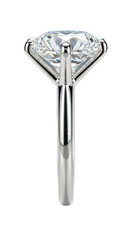 Realistic 3d diamond ring isolated background platinum setting