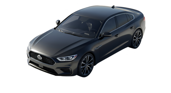 Realistic 3d Dark Gray Sedan Car Isolated