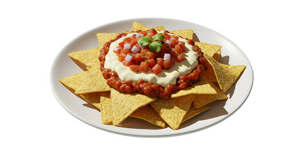Realistic 3D Food Nachos Isolated With Transparent Background