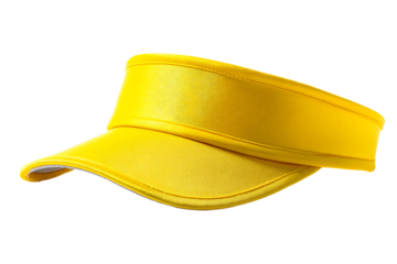 Bright yellow sun visor cap for sports and leisure activities.