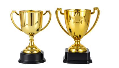 Golden Trophy Duo Set, isolated on transparent background