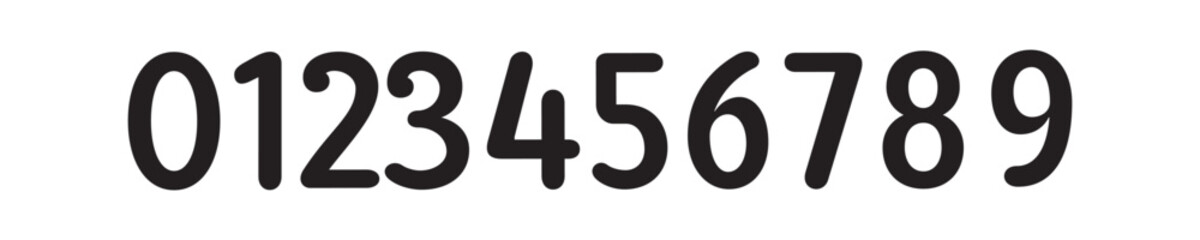 Black Color number set, Creative decorative numbers 0 1 2 3 4 5 6 7 8 9, sport kit and football jester and count down, 