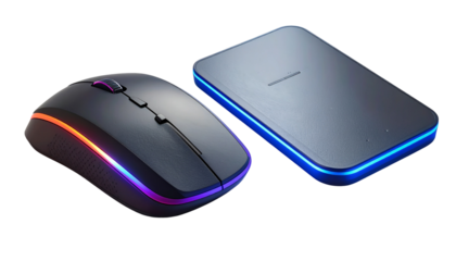  Smart Charging Mouse Pad with Ambient RGB Lighting isolated on transparent background