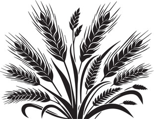 Elegant wheat stalk design creates a timeless harvest or bakery themed visual