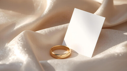 Golden Minimal Ring Reflections – Blank Card Mockup for Custom Logo Design