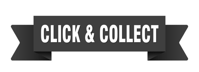 click & collect ribbon isolated on transparent background. click & collect ribbon