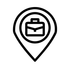 Map pointer with briefcase indicating business location