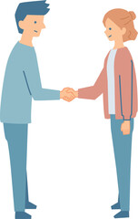 握手する人物のイラスト