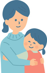 ハグする親子のイラスト