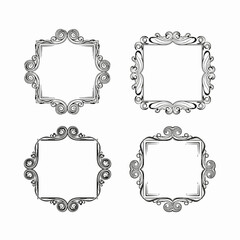 Vintage ornate decorative vector frames set illustration