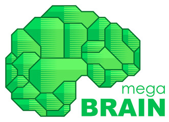 Brain Logo silhouette side view design template. Brainstorm think idea Logotype concept icon