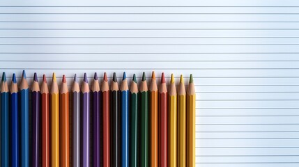 Fototapeta premium colored pencils on the note paper background