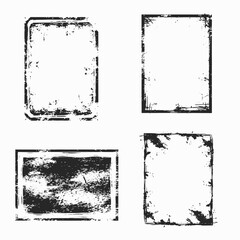 Various weathered frame outlines featuring messy ink splats and tattered edges for graphic design.