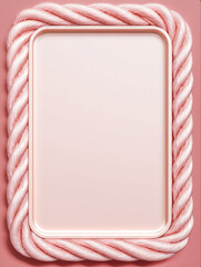 Plush Rope Frame on Pink Background with Rounded Corners