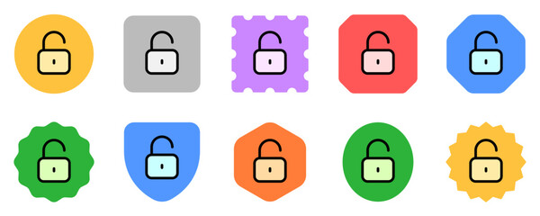 Editable vector unlock padlock password security icon. Part of a big icon set family. Perfect for web and app interfaces, presentations, infographics, etc