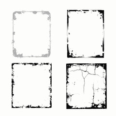 Set of grunge border frames.
