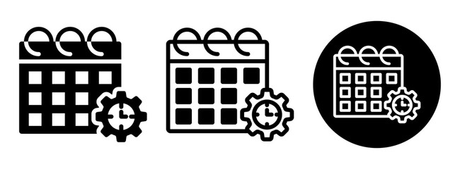 Schedule Management Icon Collection Glyph & Mixed Style