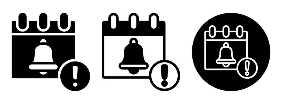 Deadline Reminder Icon Collection Glyph & Mixed Style
