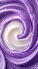 Vibrant swirl of purple and white creamy texture