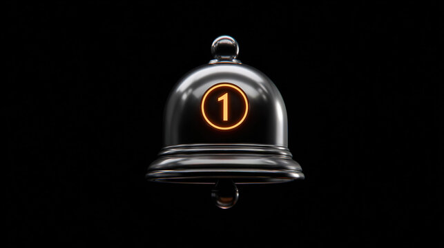 Technological Service Bell on Black Background