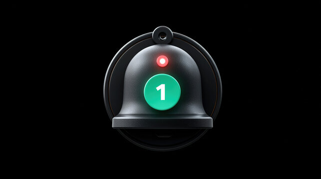 Technological Service Bell on Black Background