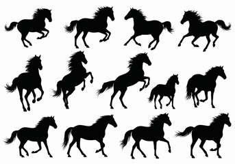 horse silhouettes vector