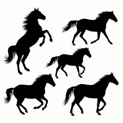 Fototapeta premium Set of horse silhouettes
