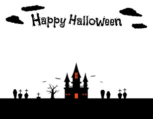 ハロウィンの怪しい館の背景素材　3