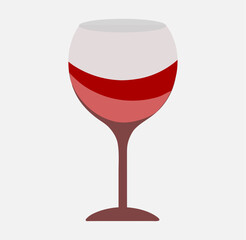 Red Wine Glass — Minimalist Transparent Digital Illustration