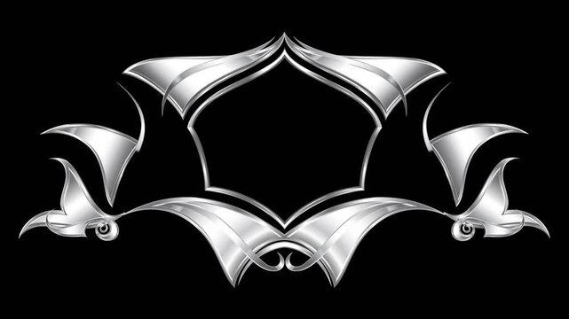 black and white border floral frame with alpha channel