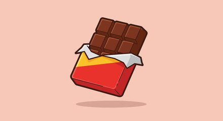 Delicious Milk Chocolate Bar with Red and Yellow Wrapper.