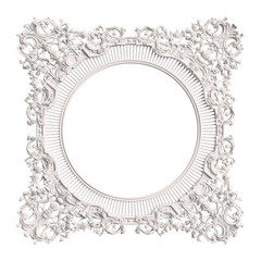 Classic frame with ornament decor isolated on white background