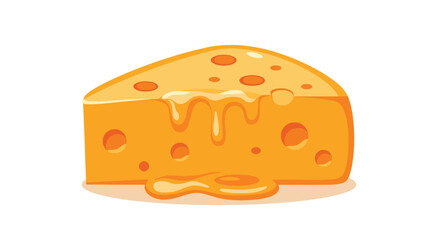 Delicious Wedge of Swiss Cheese with Dripping Honey.