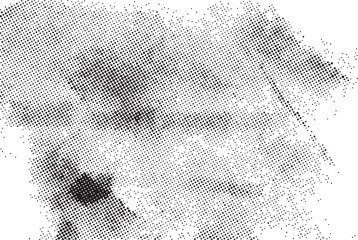 Grunge halftone dots background with old worn frame design. Retro dotted background with grunge texture and halftone effect. Classic halftone design with grunge dotted texture background