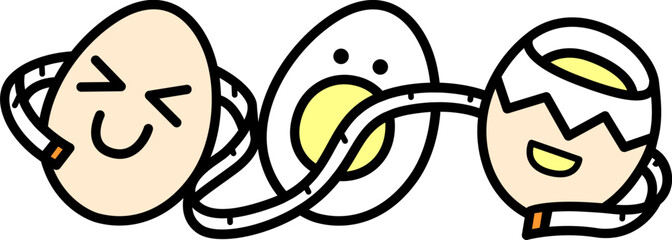 Cute Egg Character with Measuring Tape — Diet and Healthy Lifestyle Illustration