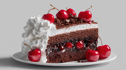Cherry Cream Layered Chocolate Cake