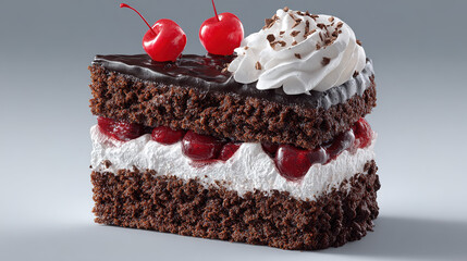 Cherry Cream Layered Chocolate Cake