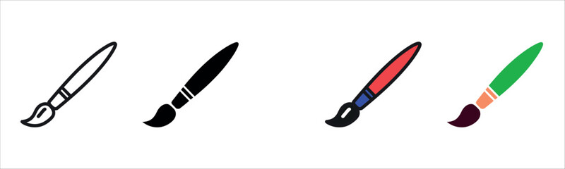 Modern line and filled Paint Brush vector illustration. Graphics for design tools, artistic creation, or web elements.