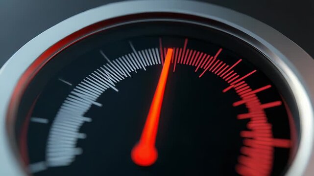 Speedometer showing redline performance and maximum limit