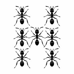 Letter h made of ants, creating a unique and interesting visual representation