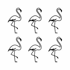 Collection of flamingo icons in various styles vector illustration of flamingo