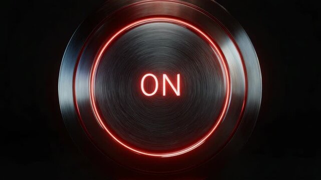 button, power, glowing, red, illuminated, circular, metal, switch, activation, electricity, energy, start, technology, design, electronic, push, light, round, signal, steel, motion, tech, shiny, futur