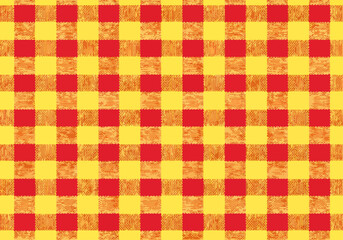 Yellow and red gingham background	
