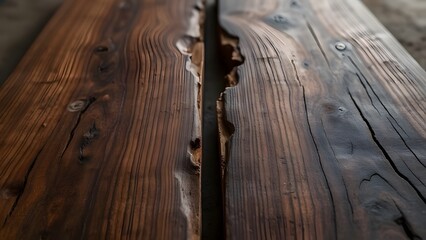 Rustic Dark Brown Wood Texture Background Two Pieces