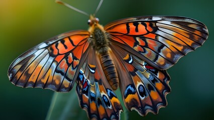 Vibrant Butterfly Wings Close Up Macro Photography