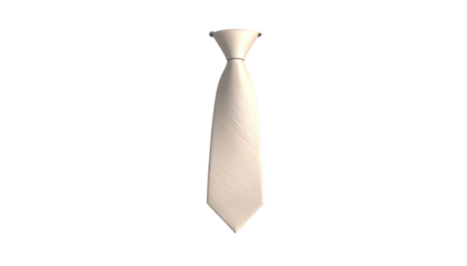 A long, cream-colored necktie, centered against a stark black background
