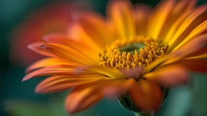 Vibrant Orange Gerbera Daisy Close Up Macro Photography