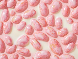 Pink Marble Stones in Creamy Liquid Abstract Background