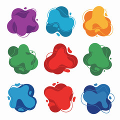 Colorful speech bubbles, abstract shape blobs set collection vector design template